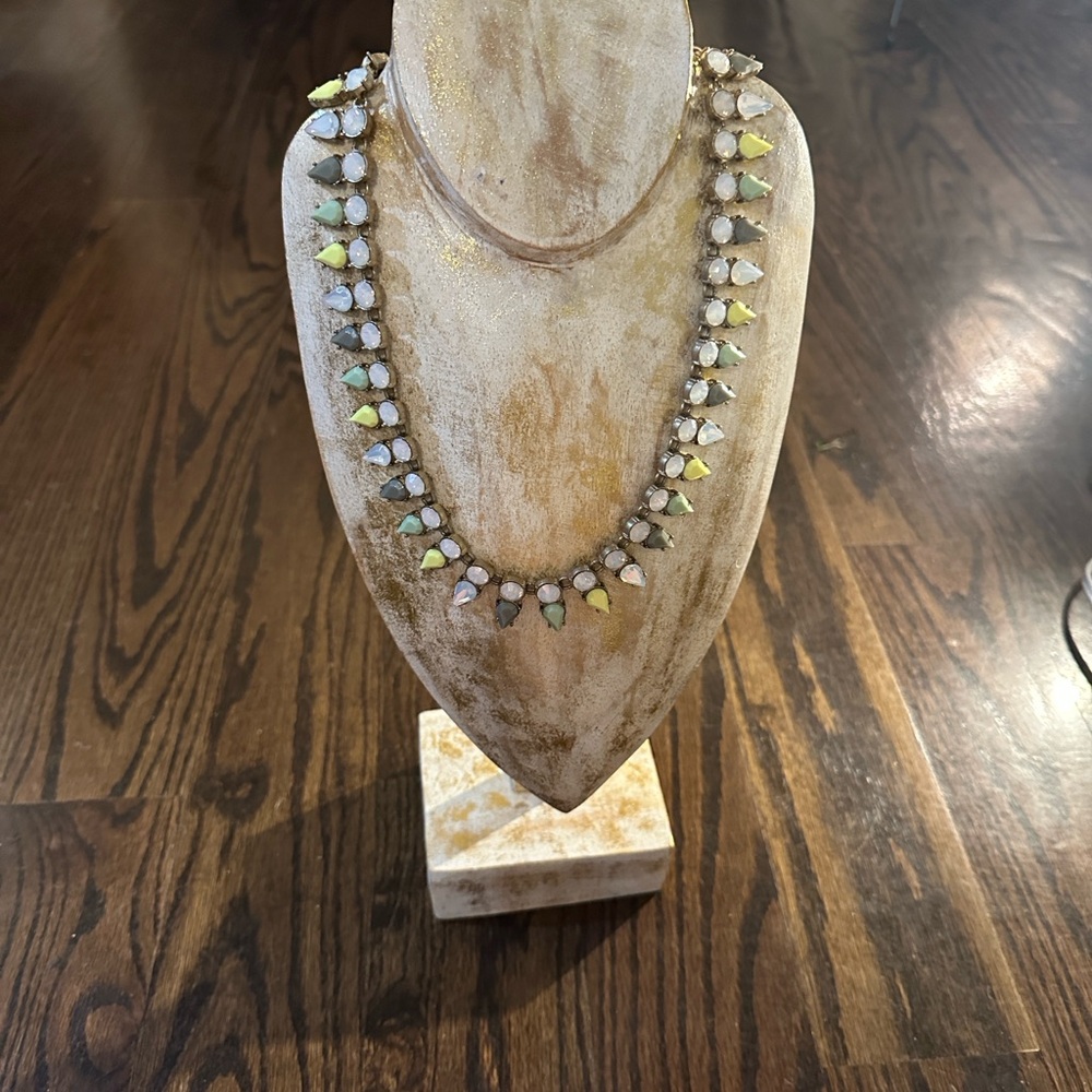 J. Crew Green and Cream Necklace